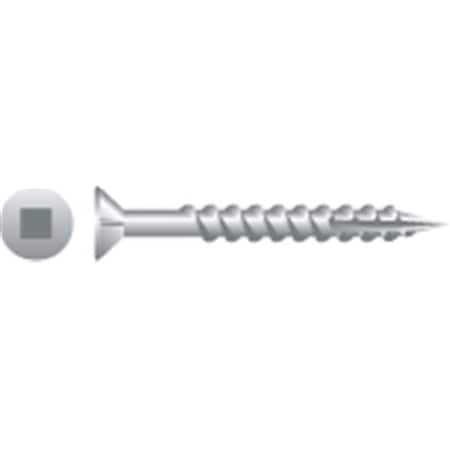 Strong-Point XQ824NZ 8 X 1.50 In. Square Drive Flat Head Screw With Nibs Particle Board Screws  Zinc Plated  Box Of 6 000